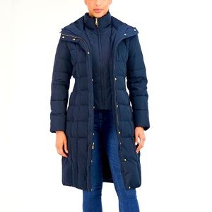 COLE HAAN Signature 40 Taffeta Down Coat with Hood